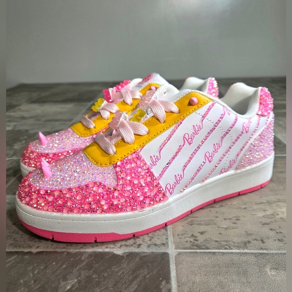 BARBIE BY MATTEL CUSTOM BEDAZZLED SNEAKERS. - Picture 3 of 12